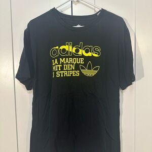 Adidas Black Short Sleeve Tee with Yellow Graphic